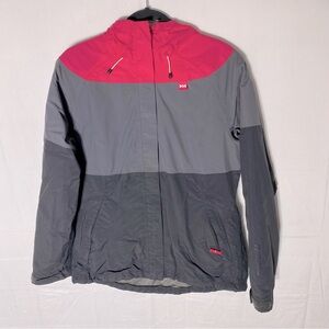 Helly Hansen Grey Pink Zip Front Lightweight Jacket With Hood L